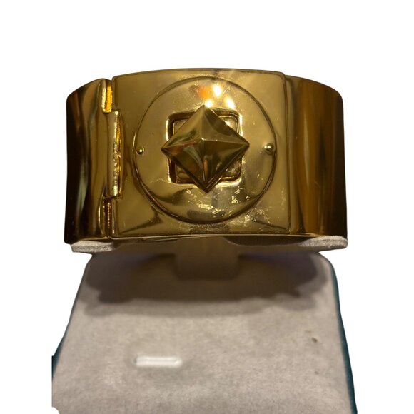 Kate Spade Gold-Tone Pyramide Stud Turnlock Bangle Bracelet - Picture 3 of 13